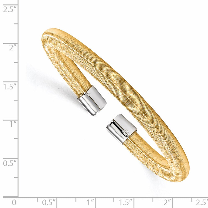 Sterling Silver Gold-Tone Cuff Bangle