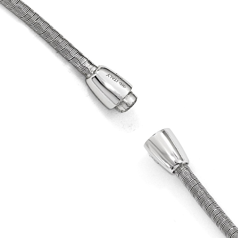 Sterling Silver Polished Cz Necklace