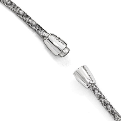 Sterling Silver Polished Cz Necklace