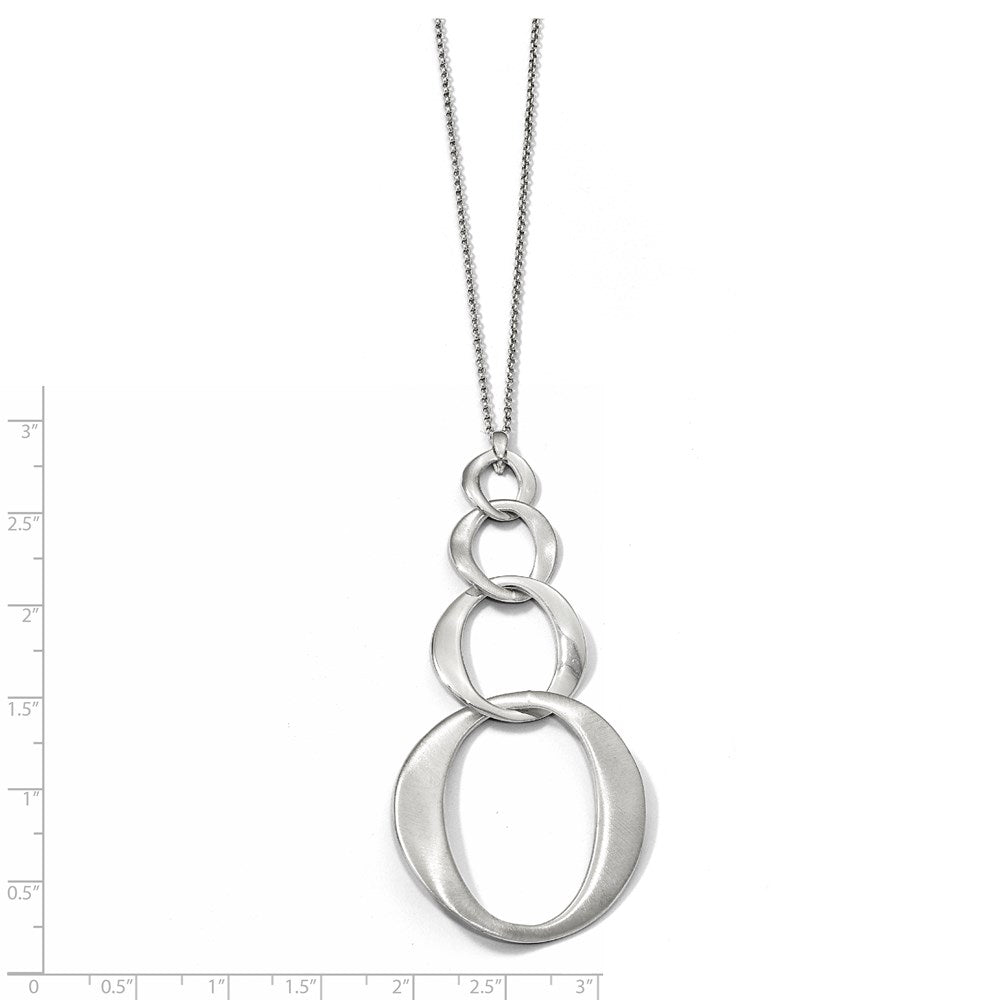 Sterling Silver Rhodium-Plated W/ 1In Ext. Necklace