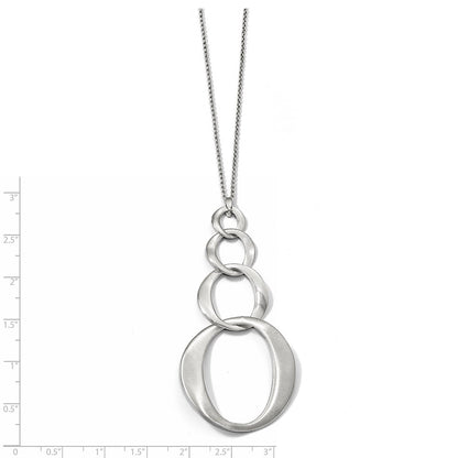 Sterling Silver Rhodium-Plated W/ 1In Ext. Necklace