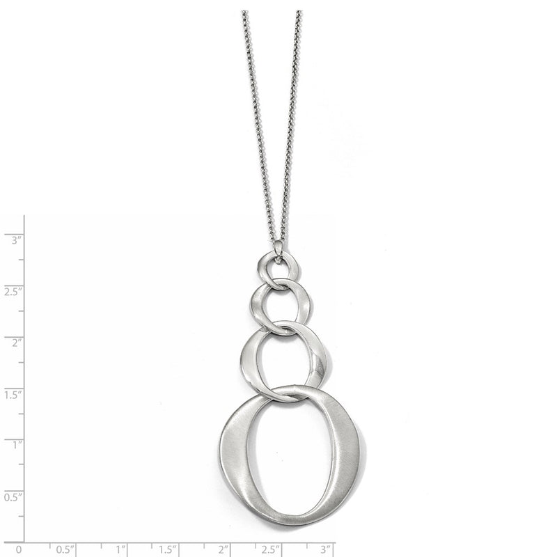 Sterling Silver Rhodium-Plated W/ 1In Ext. Necklace