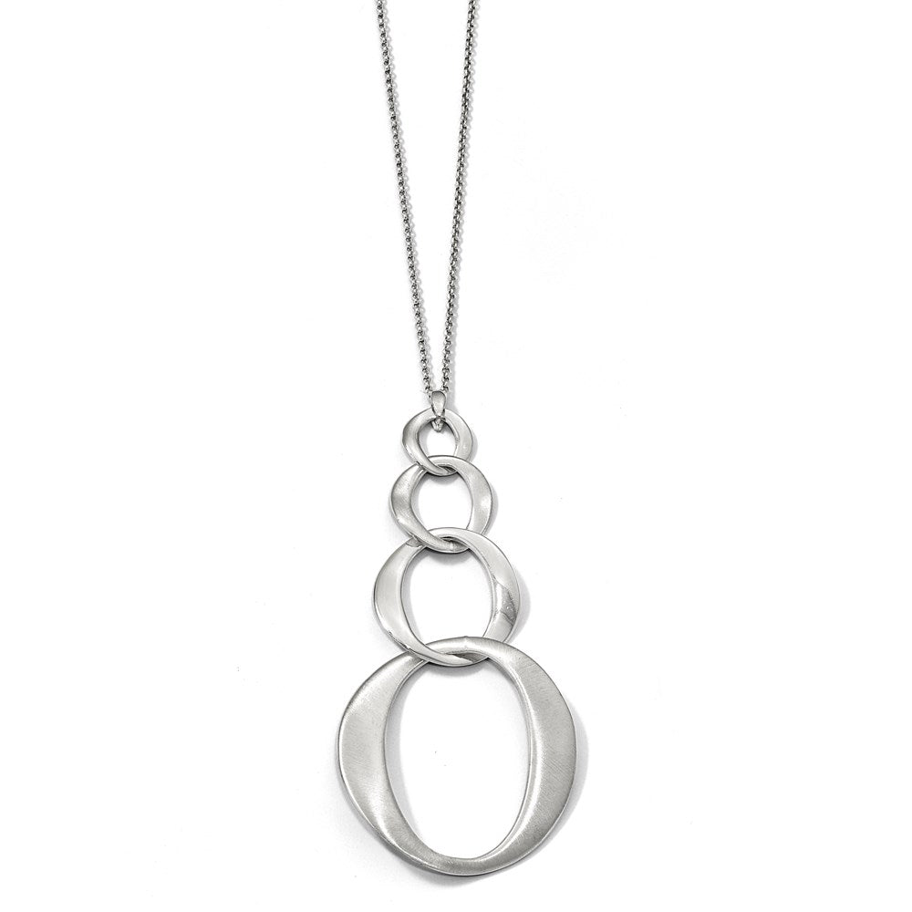 Sterling Silver Rhodium-Plated W/ 1In Ext. Necklace
