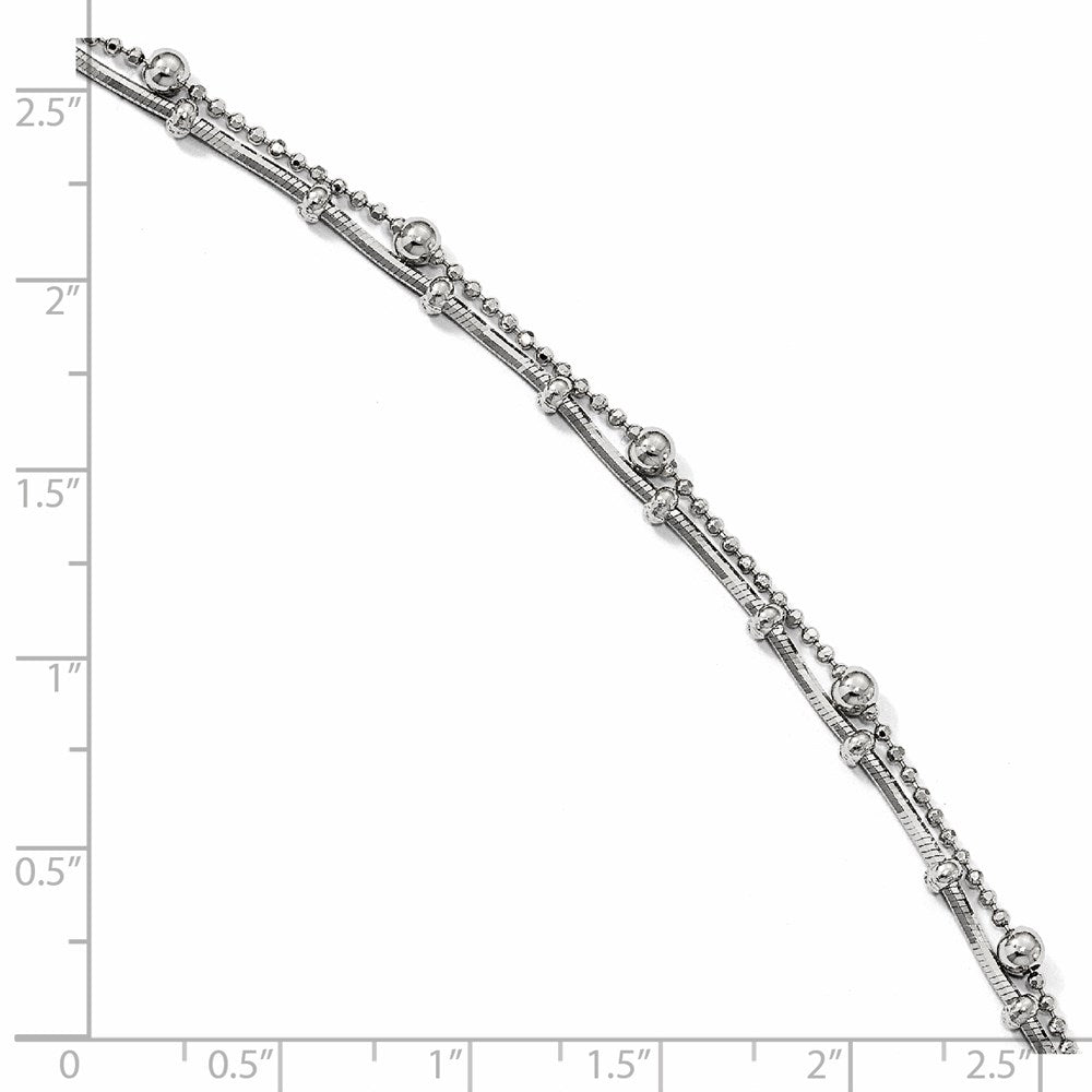 Sterling Silver Double Strand W/. Ext. Chain Anklet
