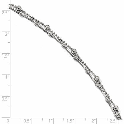 Sterling Silver Double Strand W/. Ext. Chain Anklet