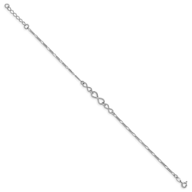 Sterling Silver Infinity W/ Ext. Chain Anklet