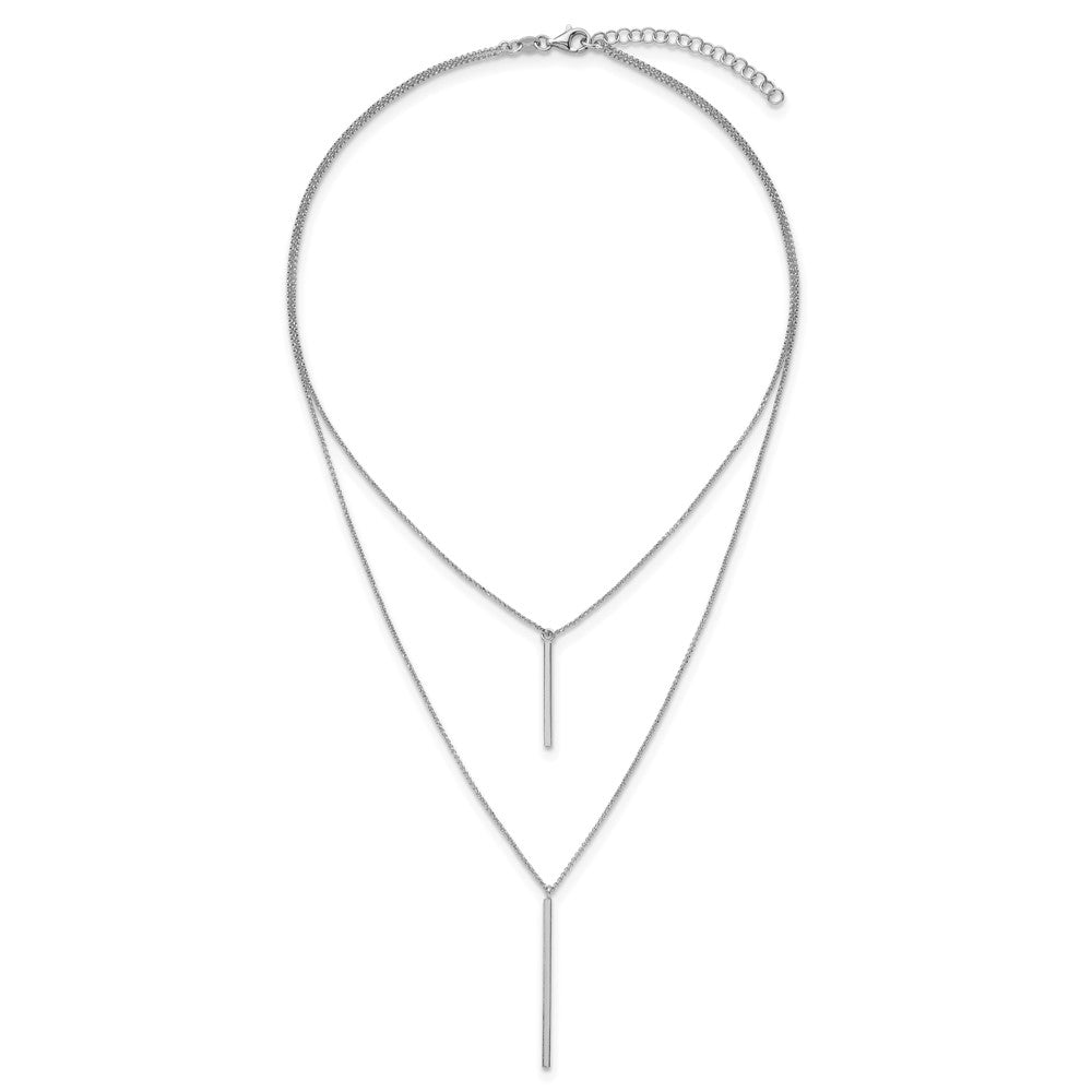Sterling Silver Two Strand W/2In Ext. Necklace