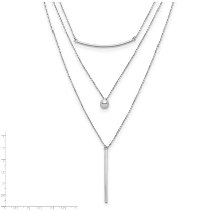 Sterling Silver Three Strand W/2In Ext. Necklace