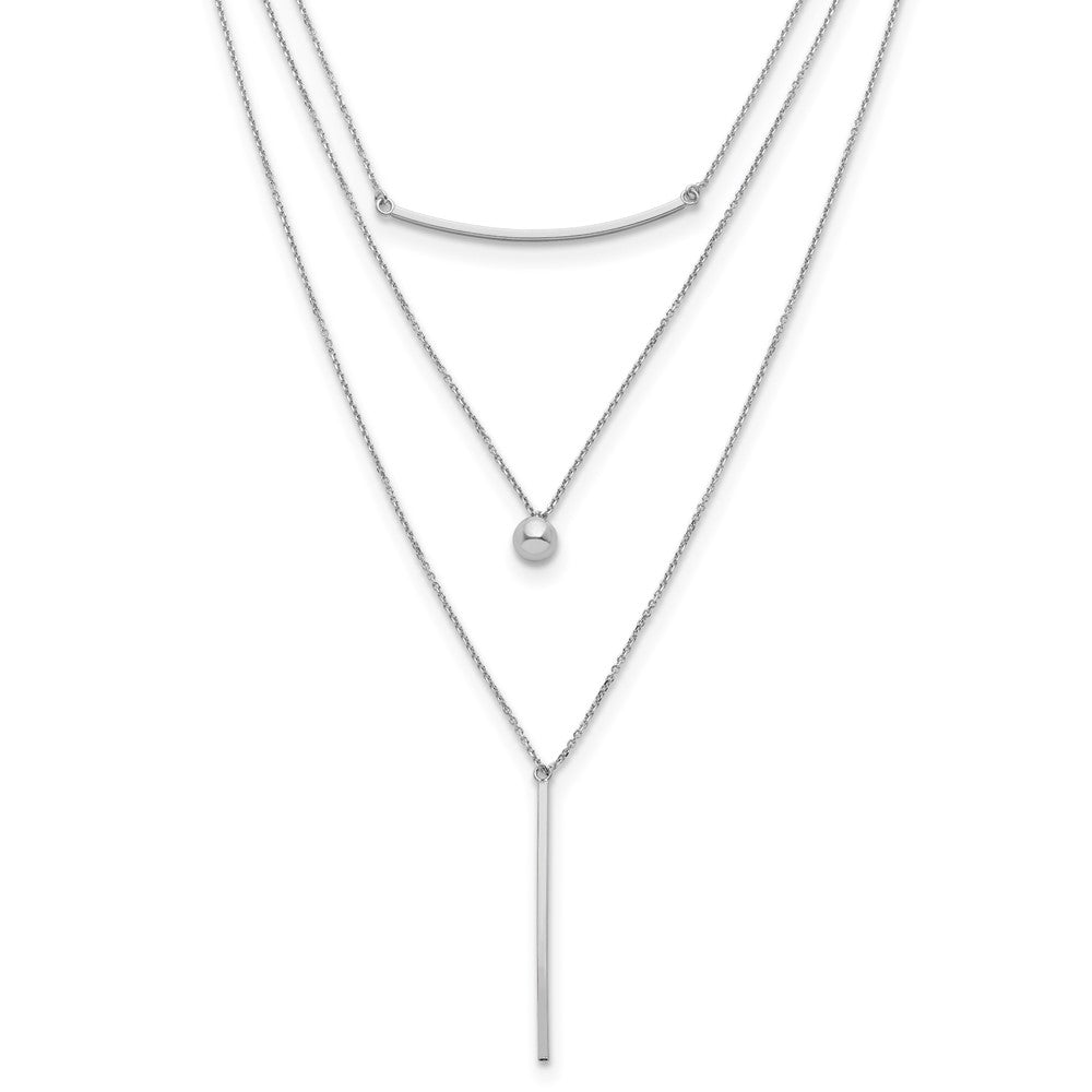 Sterling Silver Three Strand W/2In Ext. Necklace