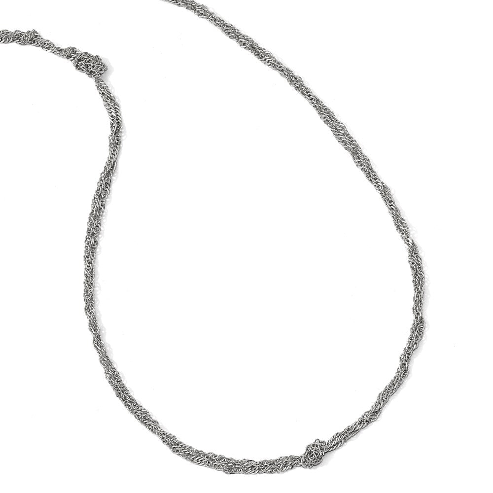 Sterling Silver Polish D/C Double Twisted W/1.5In Ext Necklace