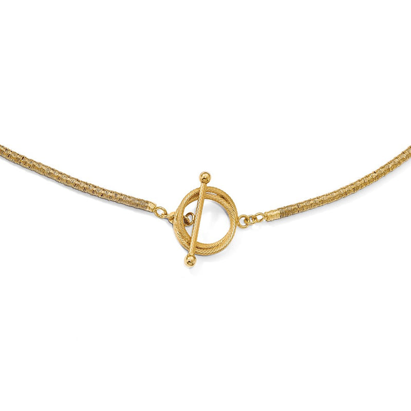 34.00 Inch Sterling Silver Gold-Plated D/C Toggle Bracelet/Necklace