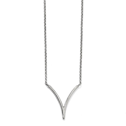 Sterling Silver Polished Textured With 2In Ext. Necklace