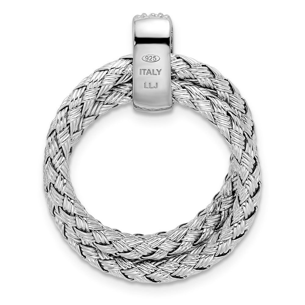 Sterling Silver Polished With Cz Braided Pendant