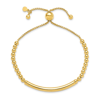 Sterling Silver Gold Plated Beaded Adjustable Bracelet