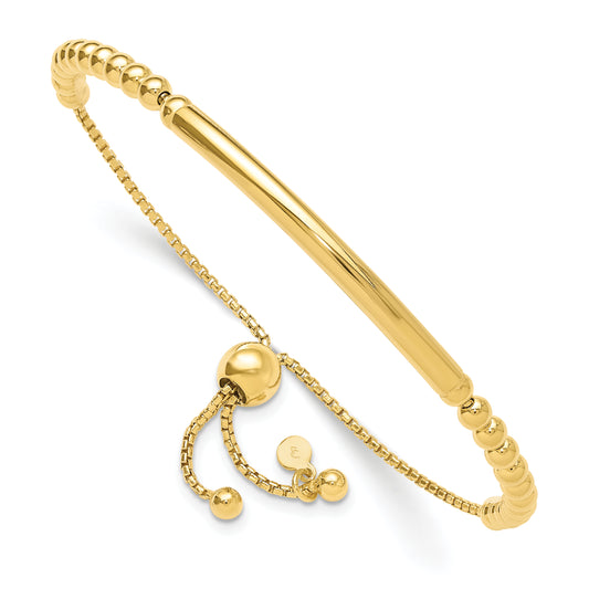 Sterling Silver Gold Plated Beaded Adjustable Bracelet