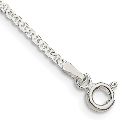 8 Inch Sterling Silver 1.85mm Flat Anchor Chain