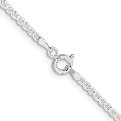 Sterling Silver 2.25mm Flat Anchor Chain Necklace