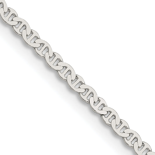 22 Inch Sterling Silver 2.25mm Flat Anchor Chain