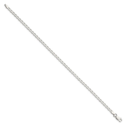 9 Inch Sterling Silver 3.1mm Flat Anchor Chain Anklet