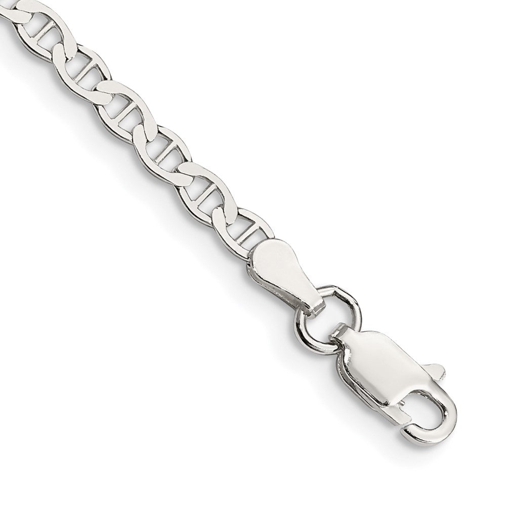 9 Inch Sterling Silver 3.1mm Flat Anchor Chain Anklet