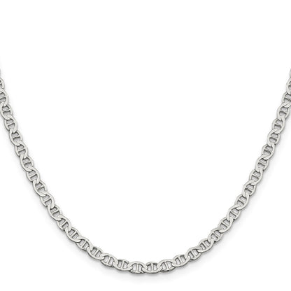 Sterling Silver 4mm Flat Anchor Chain Necklace