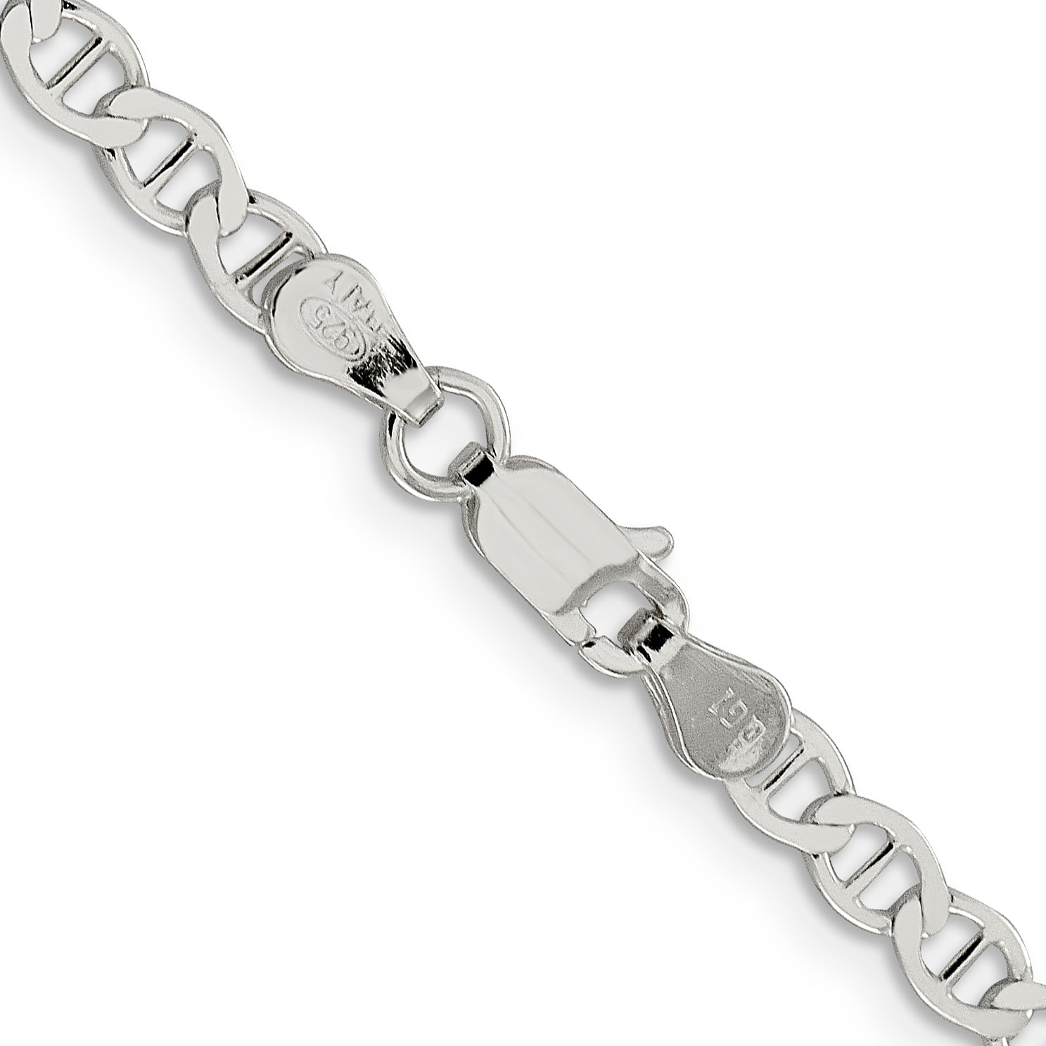 22 Inch Sterling Silver 4mm Flat Anchor Chain