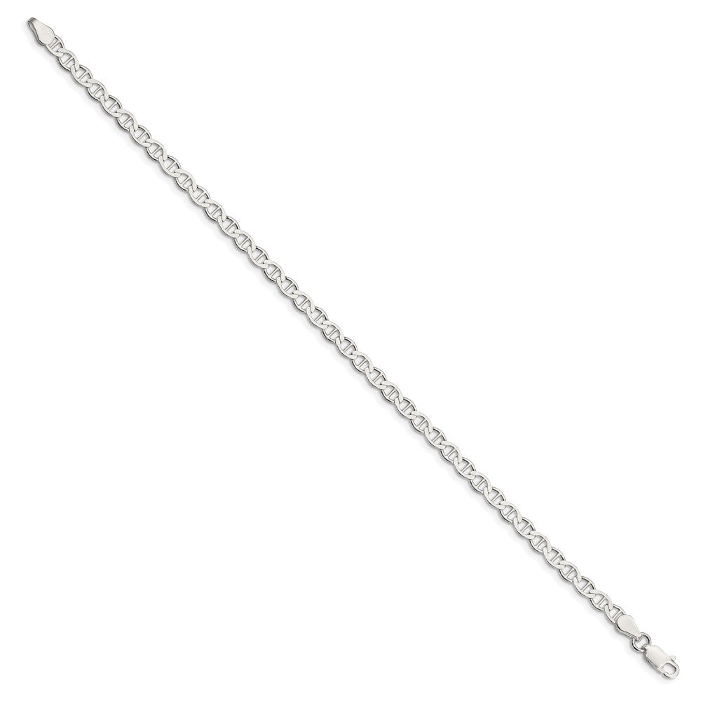 10 Inch Sterling Silver 4mm Flat Anchor Chain Bracelet