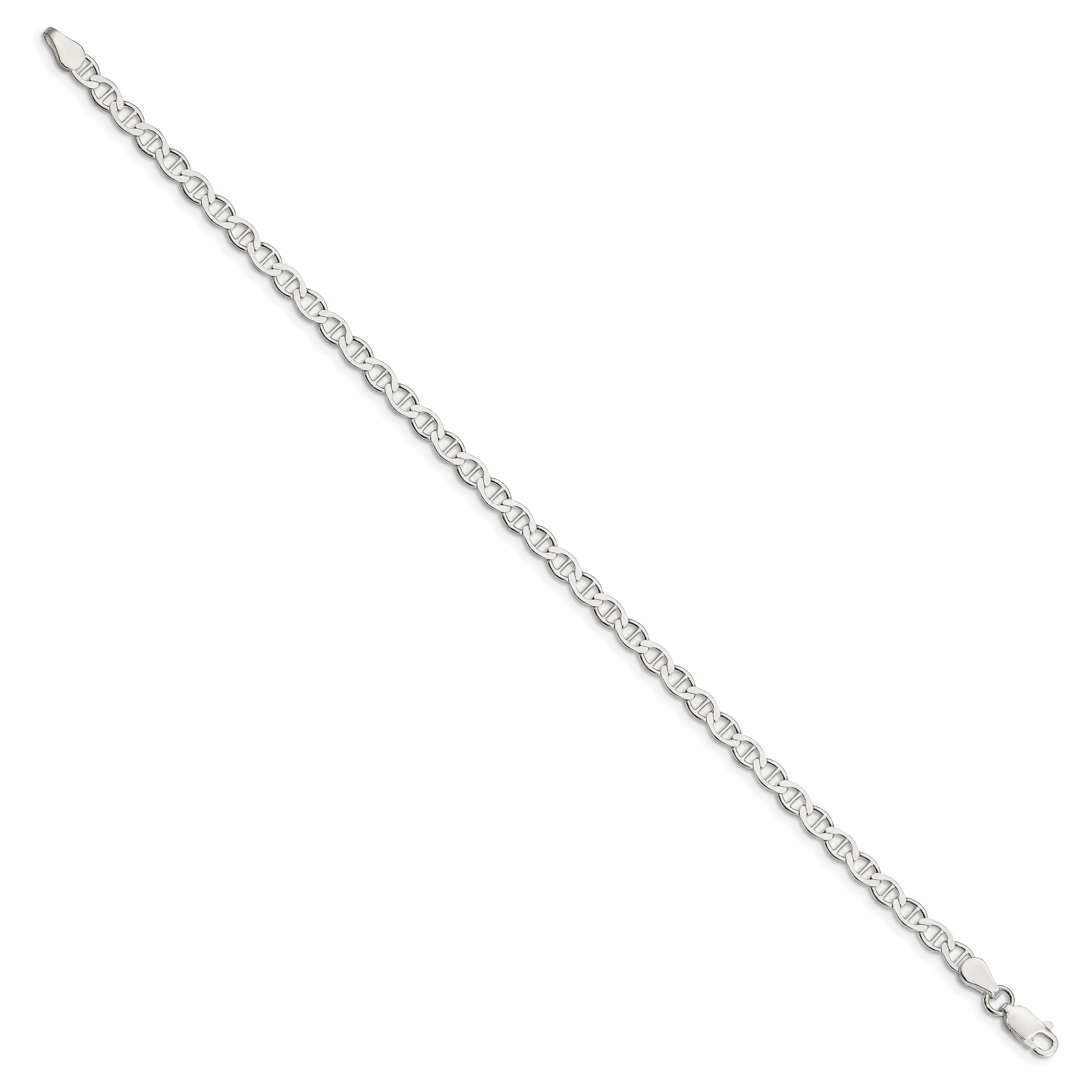 8 Inch Sterling Silver 4mm Flat Anchor Chain