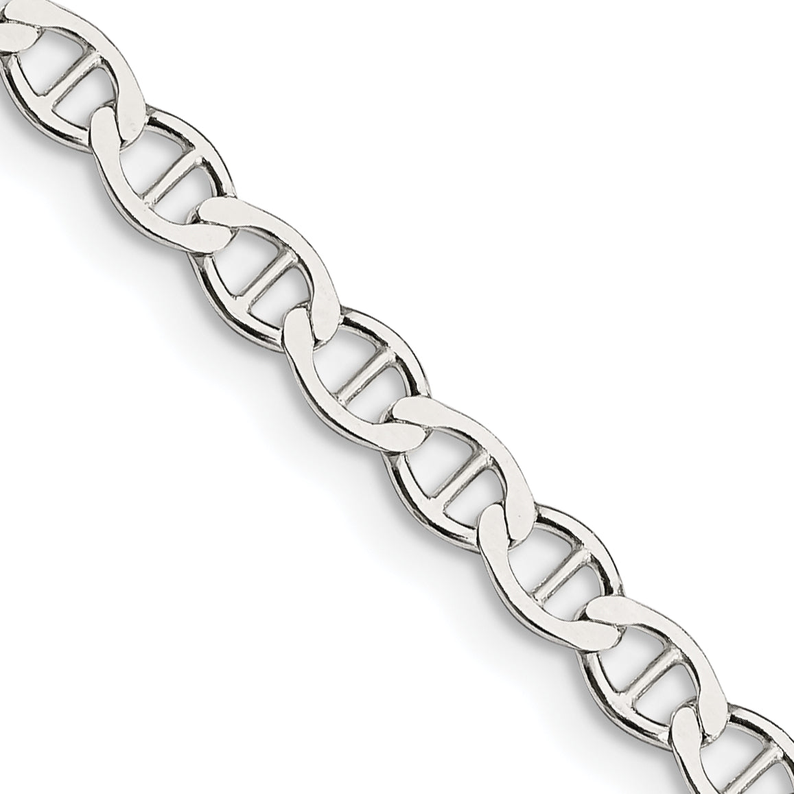 20 Inch Sterling Silver 4mm Flat Anchor Chain