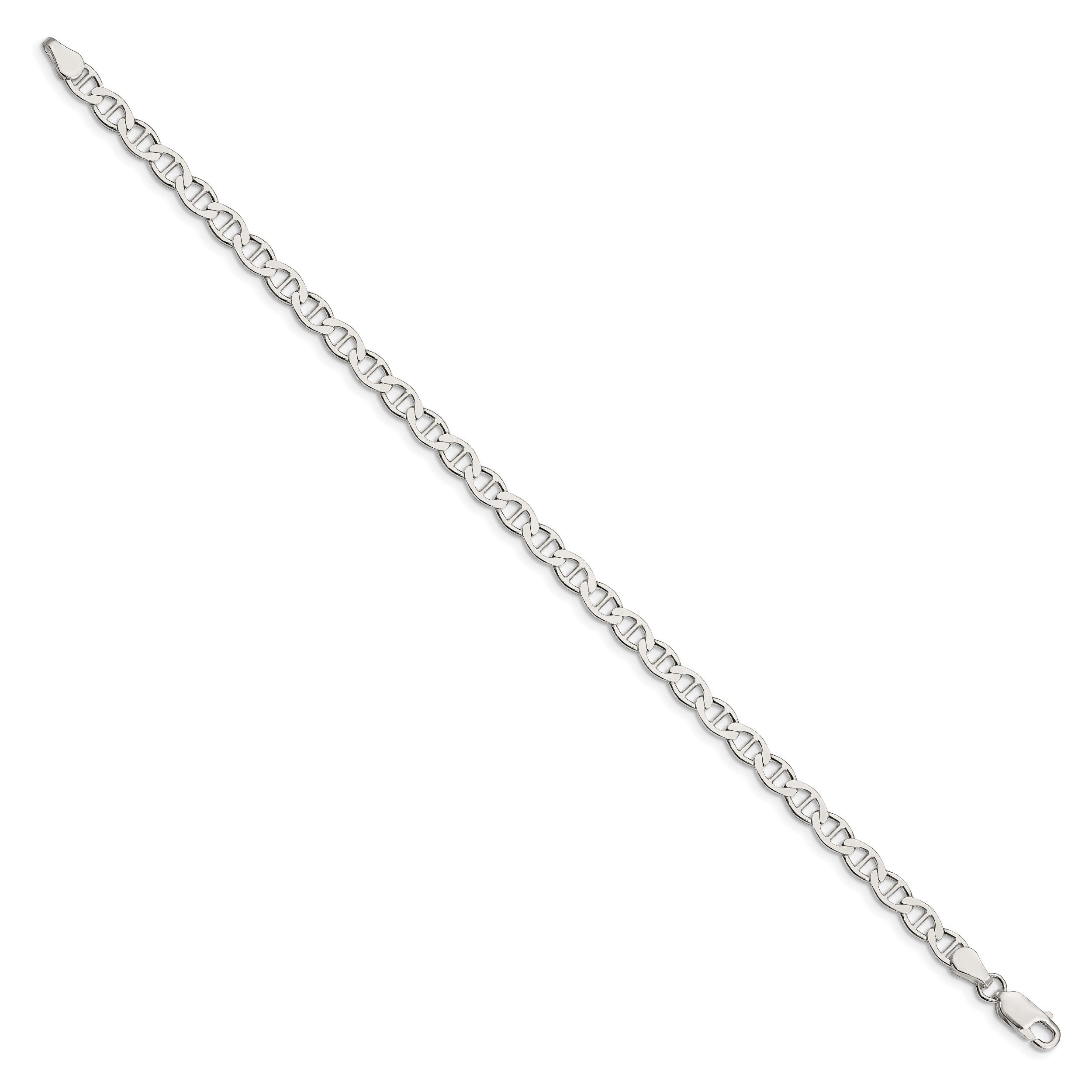 7 Inch Sterling Silver 4.75mm Flat Anchor Chain