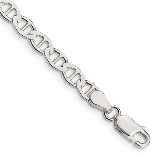 8 Inch Sterling Silver 4.75mm Flat Anchor Chain