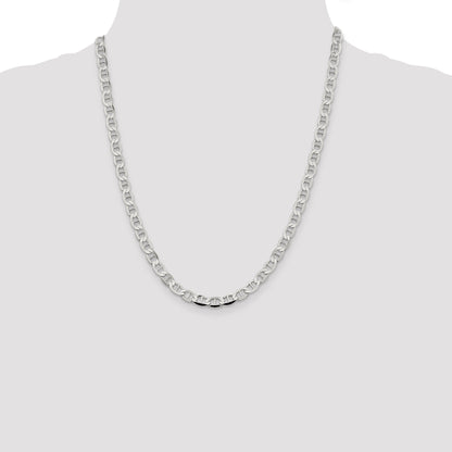 22 Inch Sterling Silver 5.7mm Flat Anchor Chain