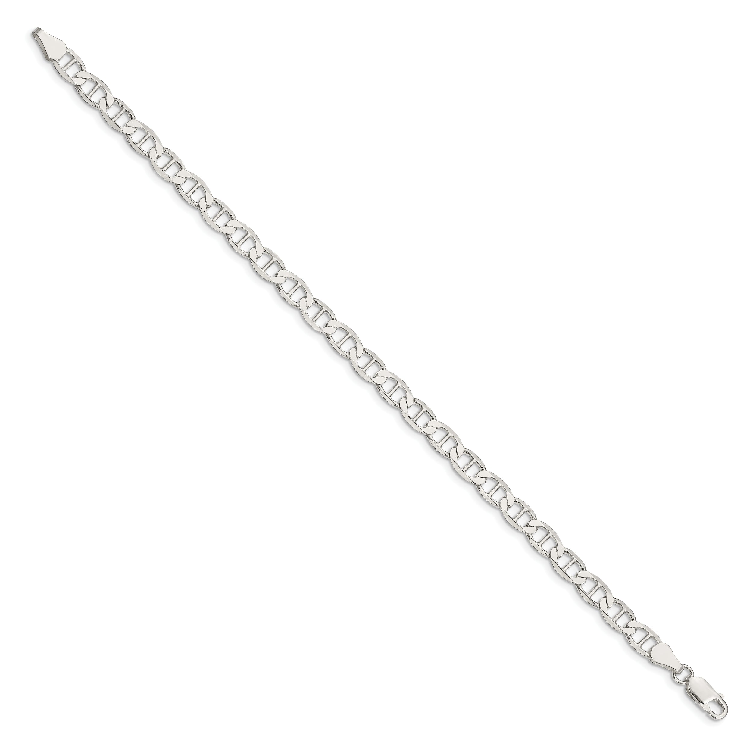 8 Inch Sterling Silver 5.7mm Flat Anchor Chain