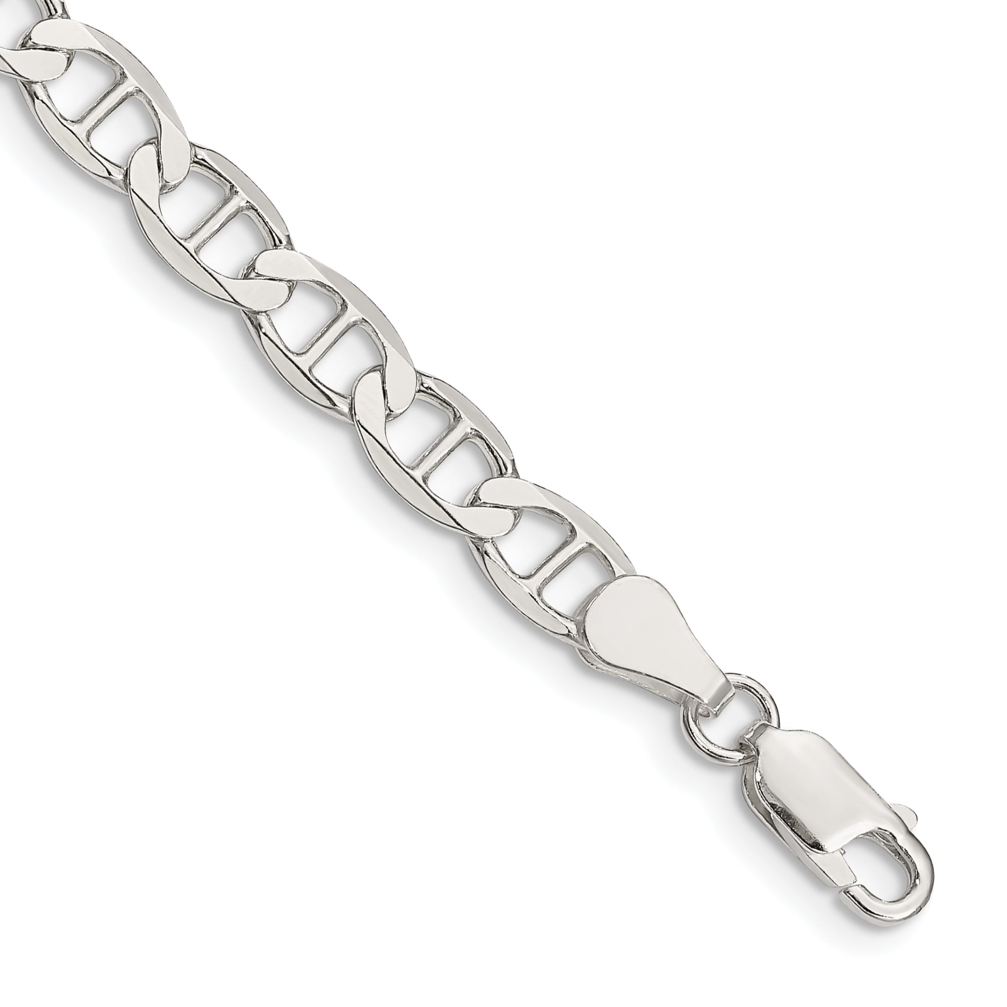 8 Inch Sterling Silver 5.7mm Flat Anchor Chain
