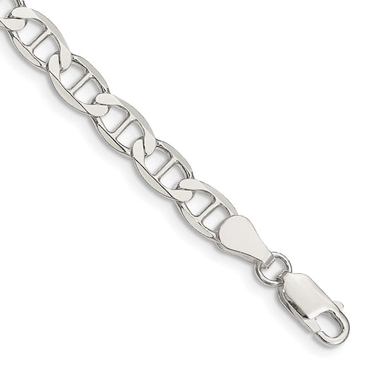 8 Inch Sterling Silver 5.7mm Flat Anchor Chain