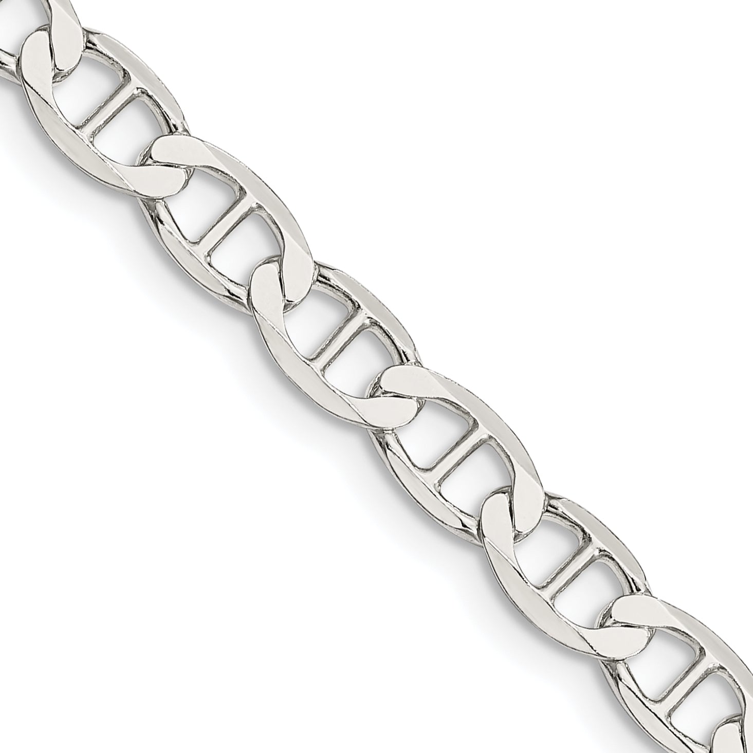 24 Inch Sterling Silver 5.7mm Flat Anchor Chain