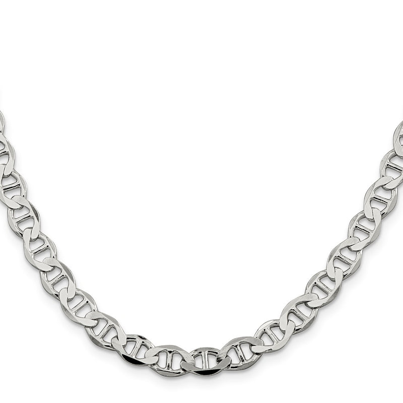 Sterling Silver 7.1mm Flat Anchor Chain Necklace
