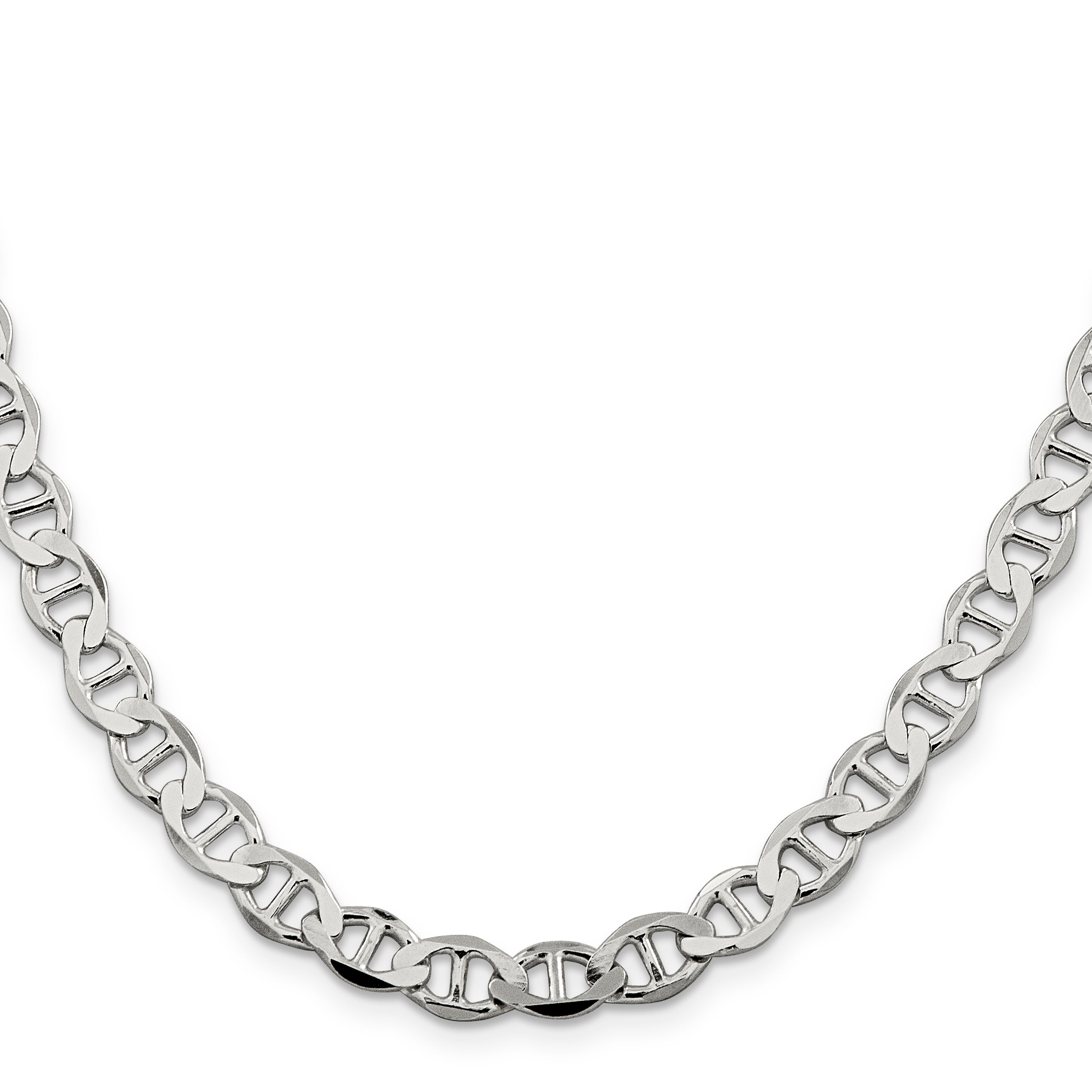 22 Inch Sterling Silver 7.1mm Flat Anchor Chain