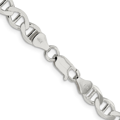 22 Inch Sterling Silver 7.1mm Flat Anchor Chain