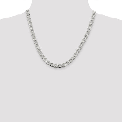20 Inch Sterling Silver 7.1mm Flat Anchor Chain