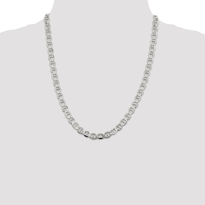22 Inch Sterling Silver 7.1mm Flat Anchor Chain