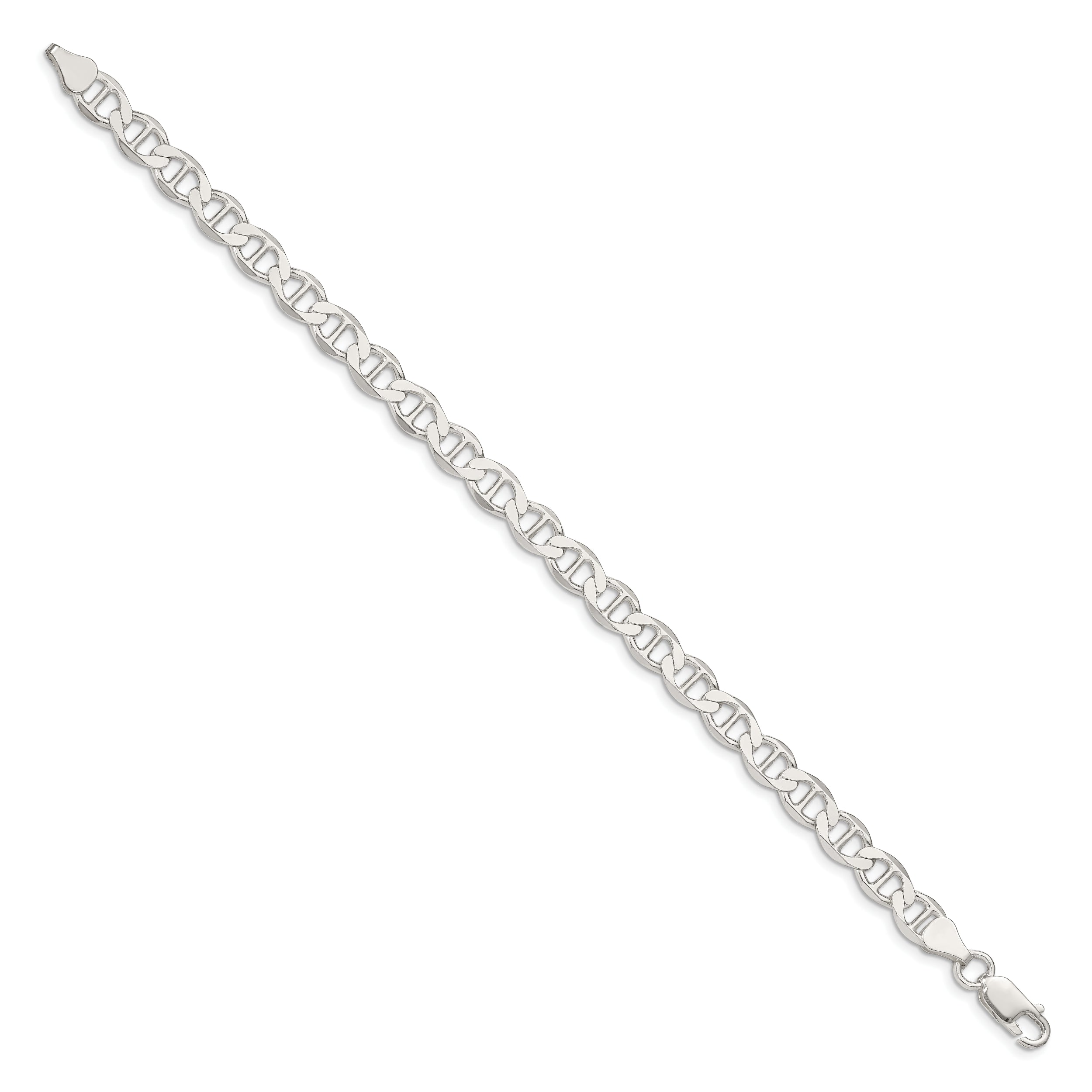 9 Inch Sterling Silver 7.1mm Flat Anchor Chain
