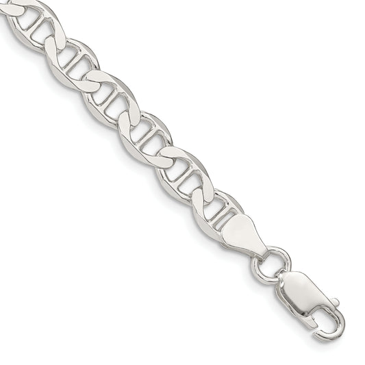 9 Inch Sterling Silver 7.1mm Flat Anchor Chain