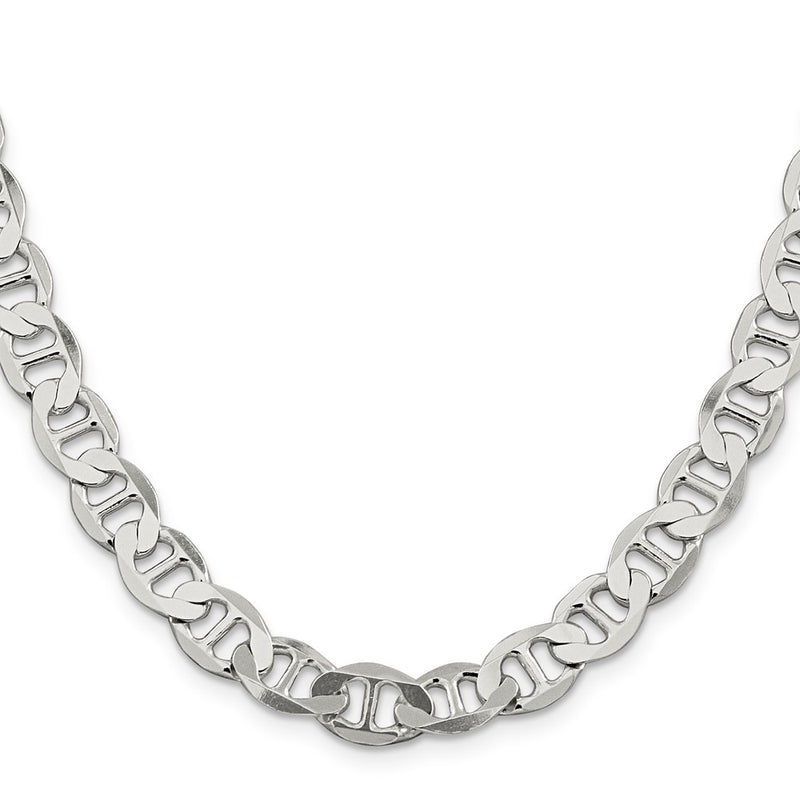 Sterling Silver 8.9mm Flat Anchor Chain Necklace