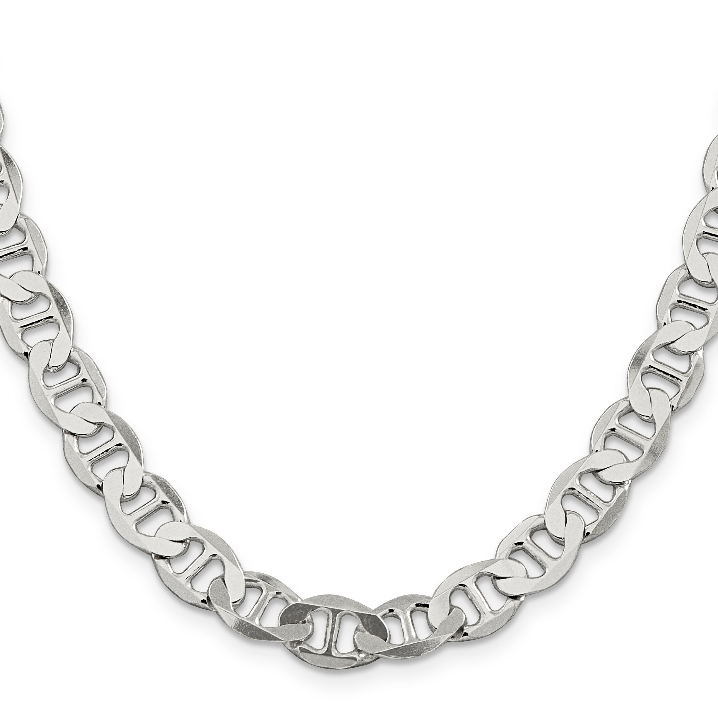 20 Inch Sterling Silver 8.9mm Flat Anchor Chain