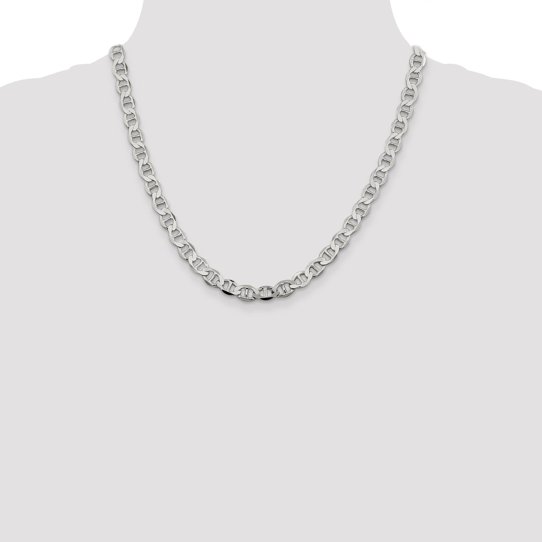 20 Inch Sterling Silver 8.9mm Flat Anchor Chain