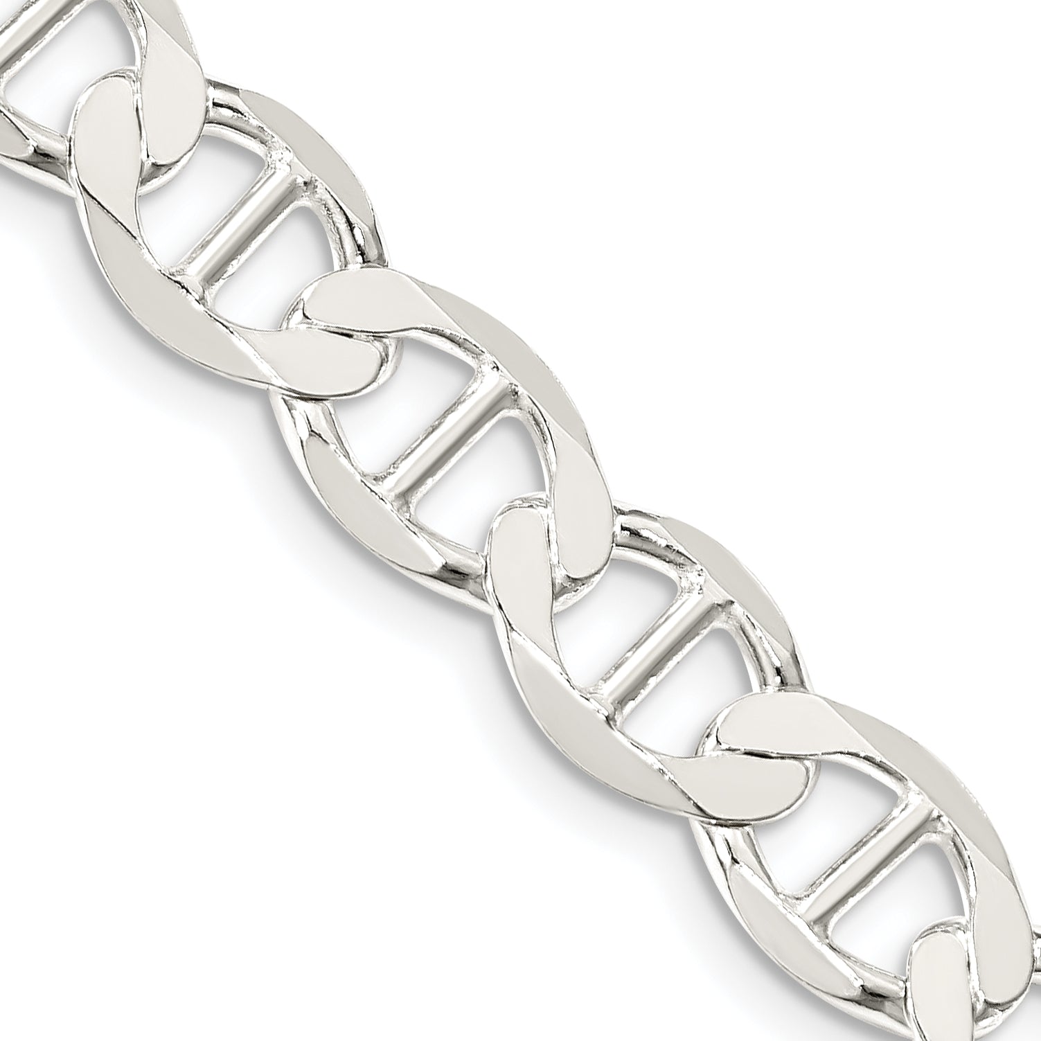 20 Inch Sterling Silver 8.9mm Flat Anchor Chain