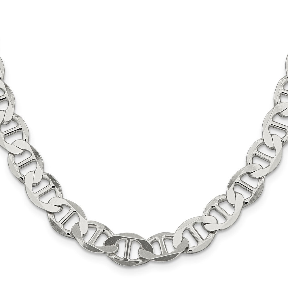 Sterling Silver 9.95mm Flat Anchor Chain Necklace