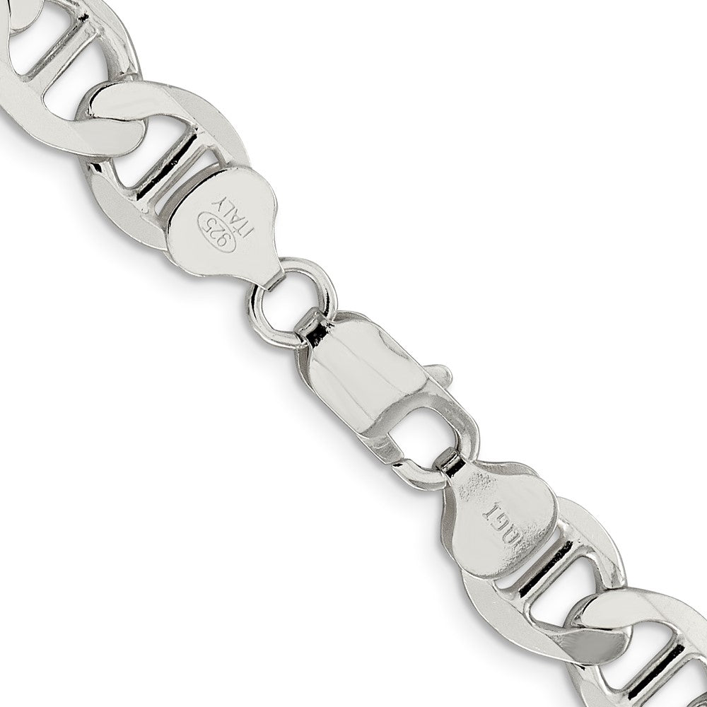 Sterling Silver 9.95mm Flat Anchor Chain Necklace
