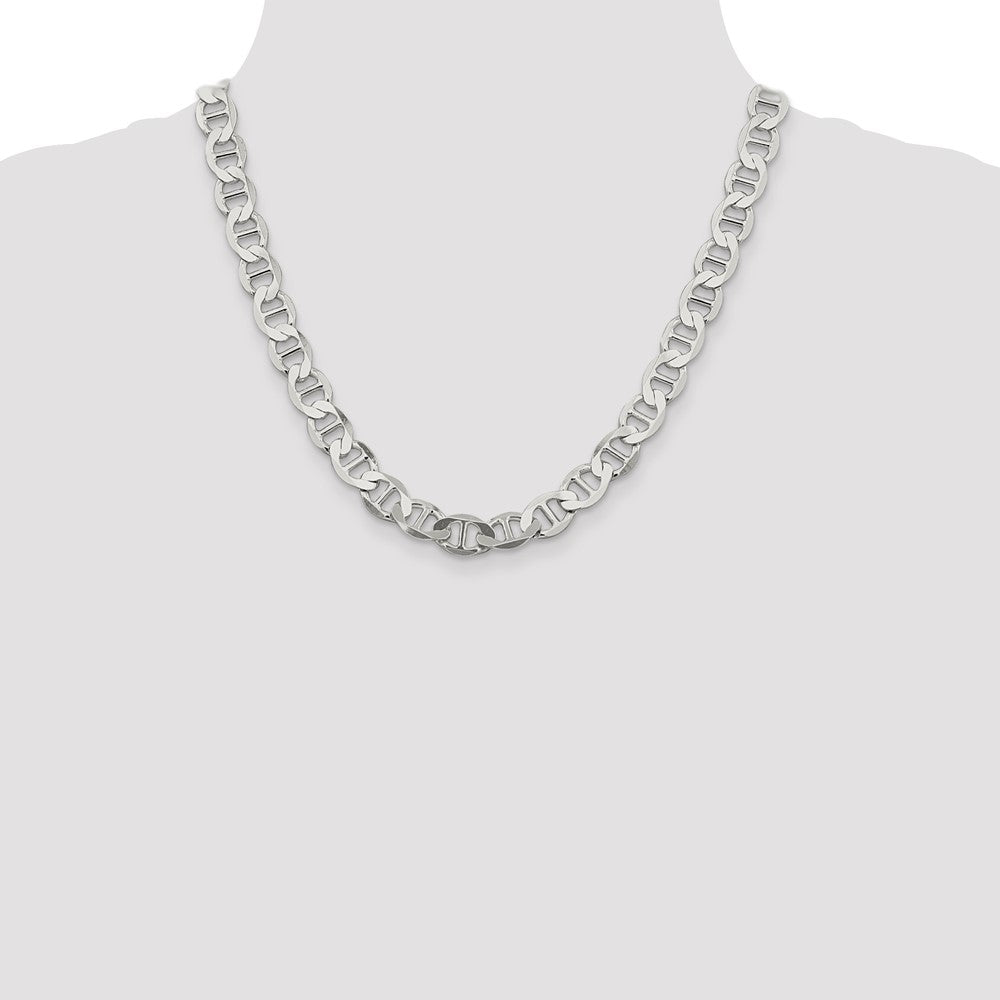 Sterling Silver 9.95mm Flat Anchor Chain Necklace